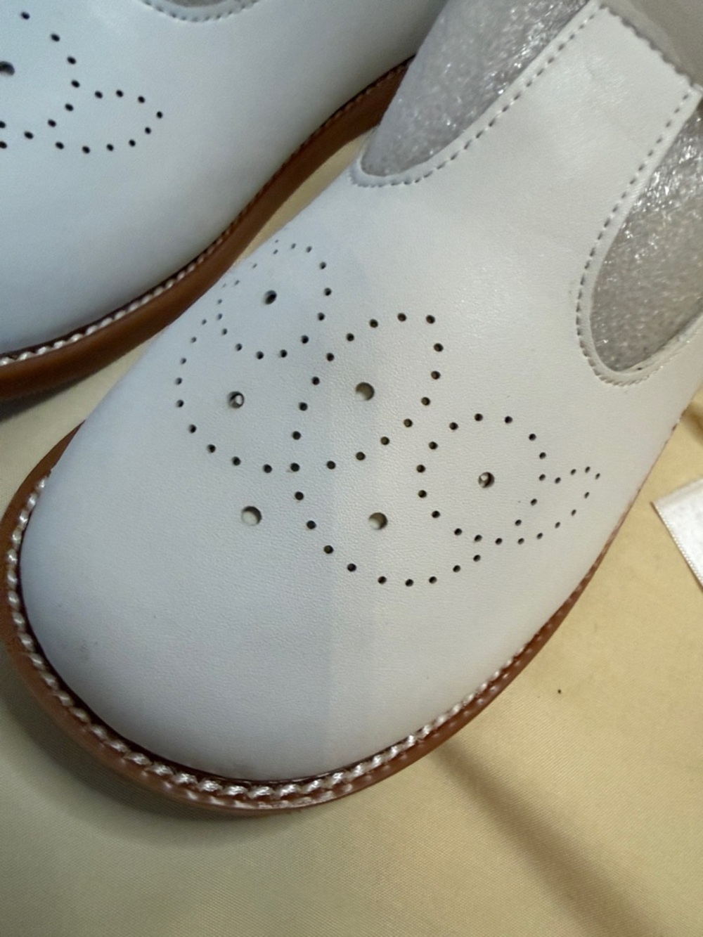 White T-Strap Kids Dress Shoes - Picture 6 of 7